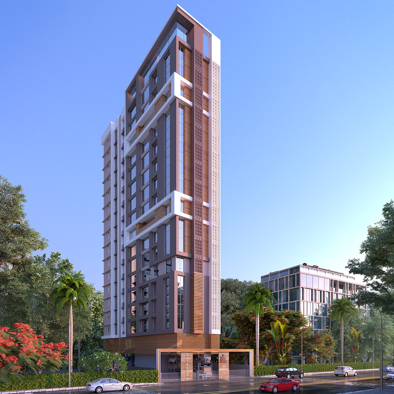 Saikrupa Prabhat Road Pune elevation by SK Fortune Group