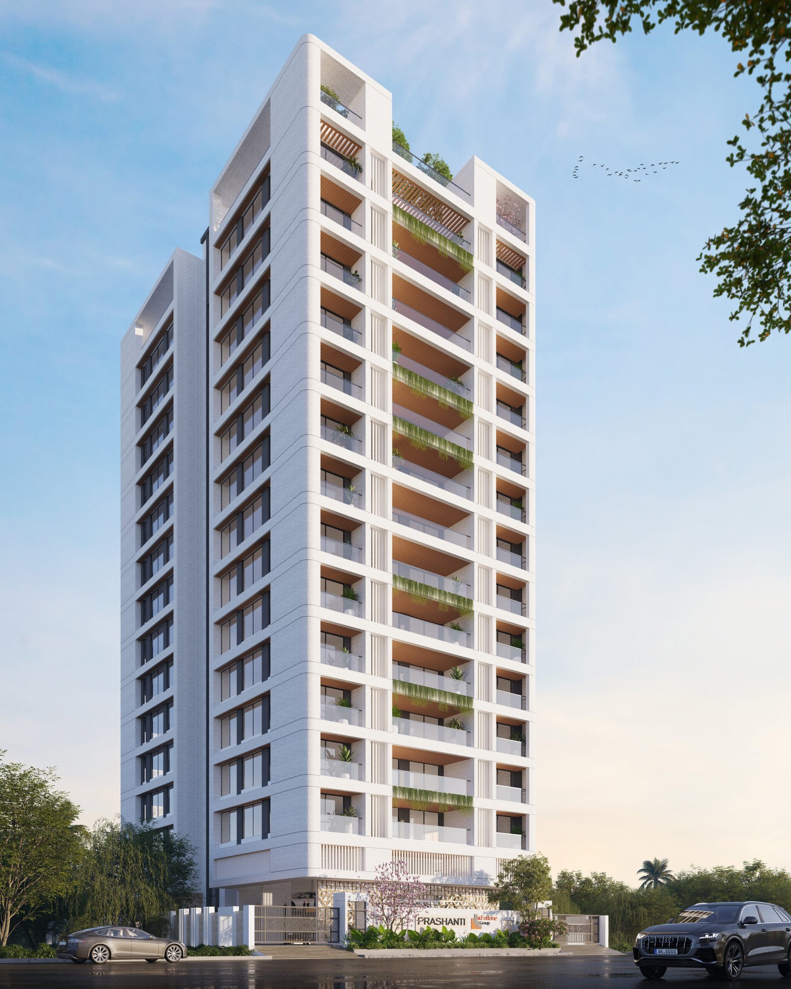 Prashanti Prabhat Road Pune elevation by SK Fortune Group